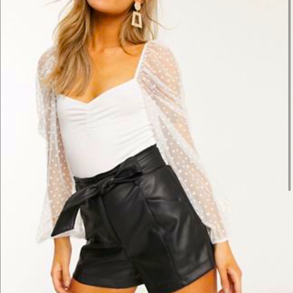ASOS White Mesh Sleeve Bodysuit